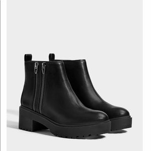 Bershka Platform ankle boots with zippers